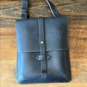 Beca by Joy Grayson Classic Black/Dark Gray Leather Crossbody bag